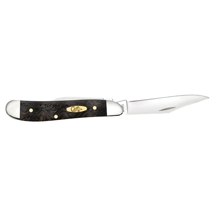 Case Knives Smooth Black Curly Oak Wood Peanut Knife