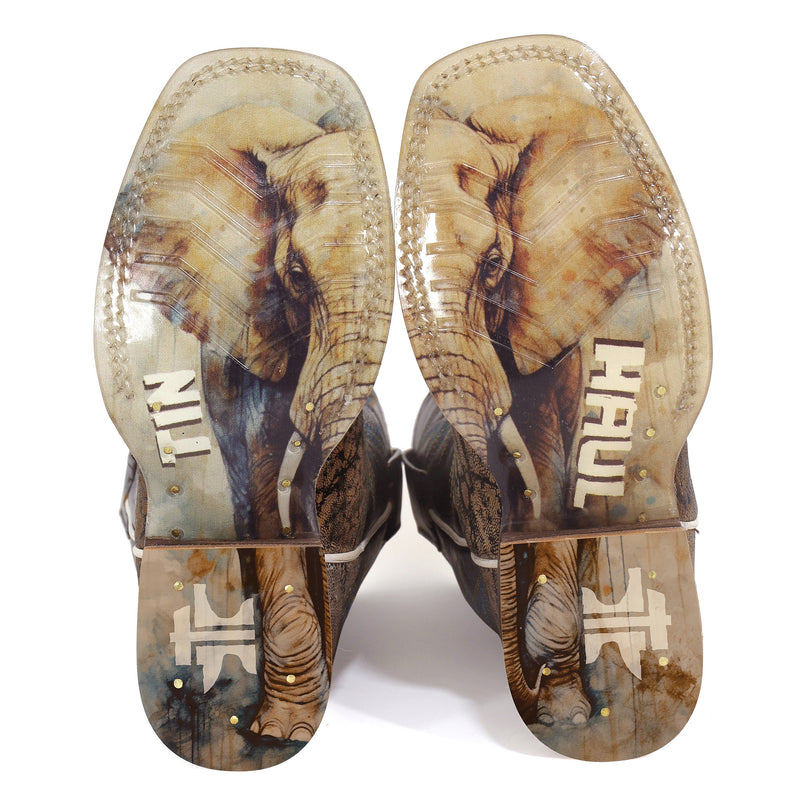 Tin Haul Kids Elephants Never Forget and In The Wild Sole Square Toe Boot