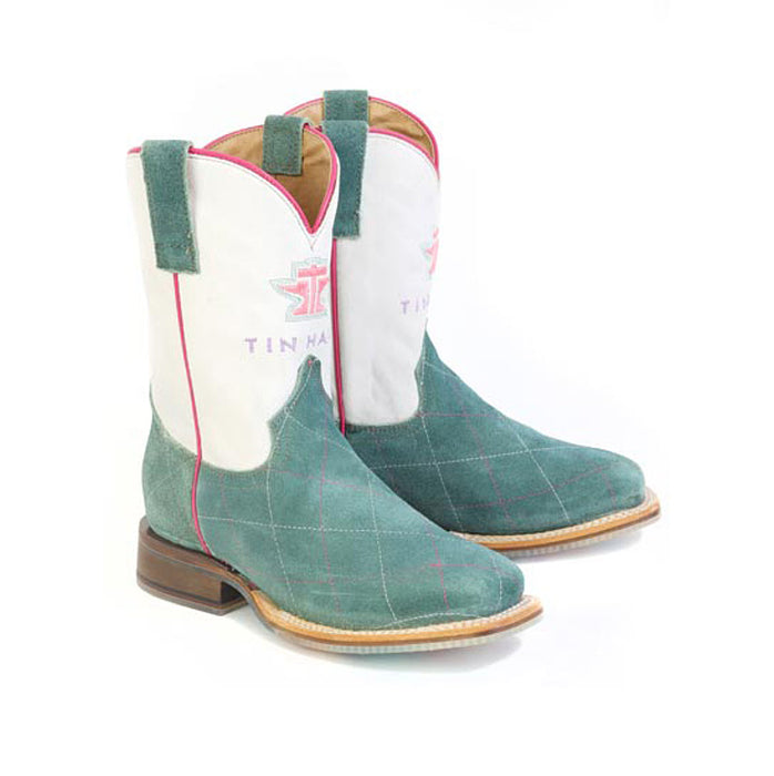 Tin Haul Kid`s Diamond Girl and Cactus Rose Sole Square Toe Boot