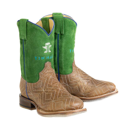 Tin Haul Kid`s Gridlock Ride Em Cowboy Tan Cowboy Boot