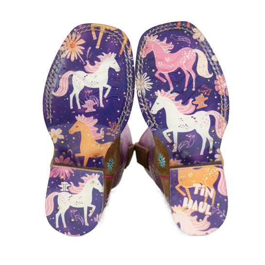 Tin Haul Kid`s Daisy Blossom Floral Pony Sole Cowgirl Boot