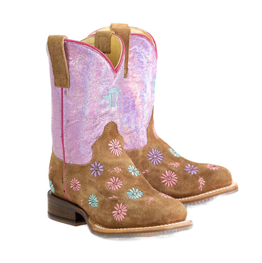 Tin Haul Kid`s Daisy Blossom Floral Pony Sole Cowgirl Boot
