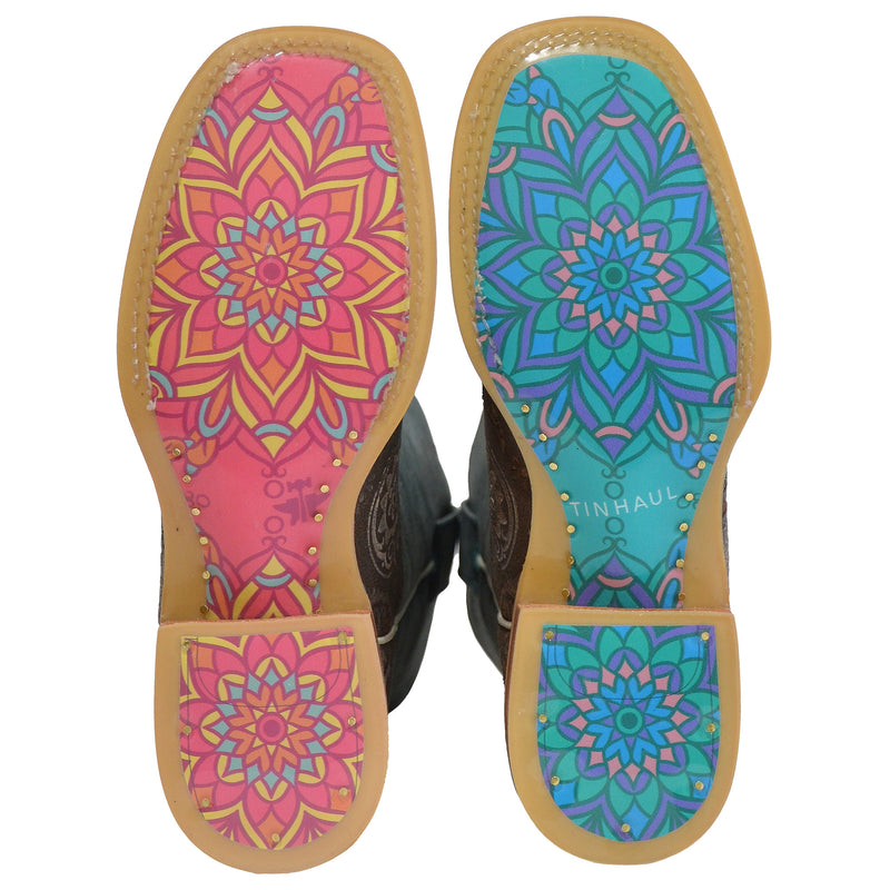 Tin Haul Women's 11 In Top Paisley Breeze-Mandalas Sole Cowgirl Boot