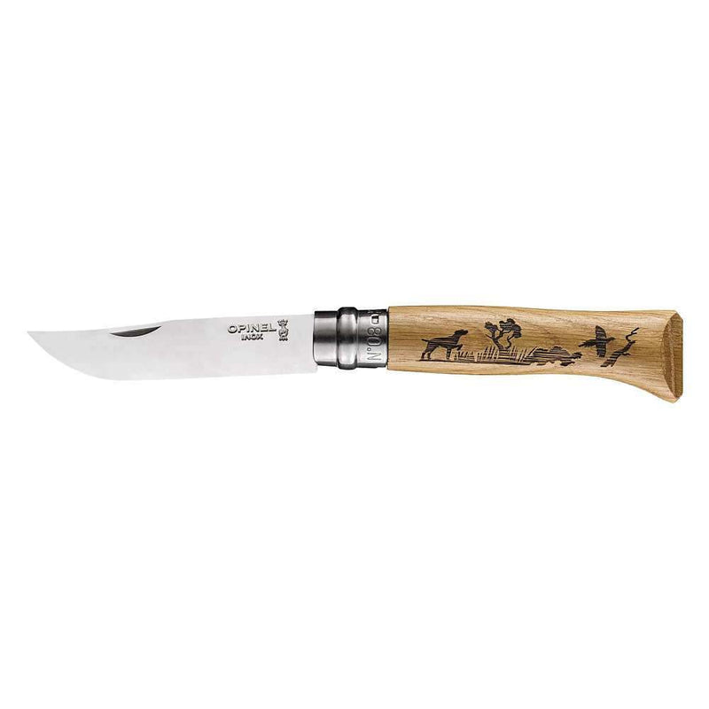 No.8 Oak Engraved Handle Animalia Dog 002335