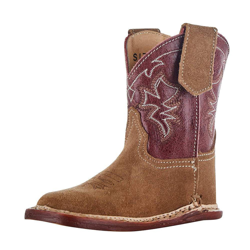 NRS Exclusive Infant Footwear Suede Vamp Red Shaft Cowboy Boot