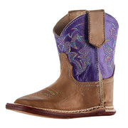 NRS Exclusive Infant Footwear Tan Vamp Purple Shaft Boot
