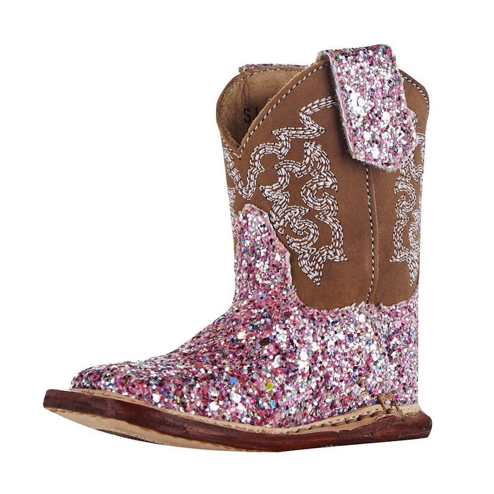 NRS Exclusive Infant Footwear Pink Glitter Cowgirl Boot