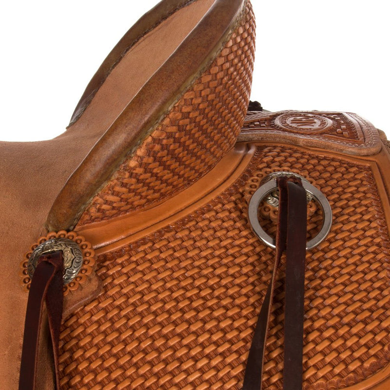 Nrs Competitors Natural 1/2 Breed Basket Stamp Olin Young Ranch Roper Saddle