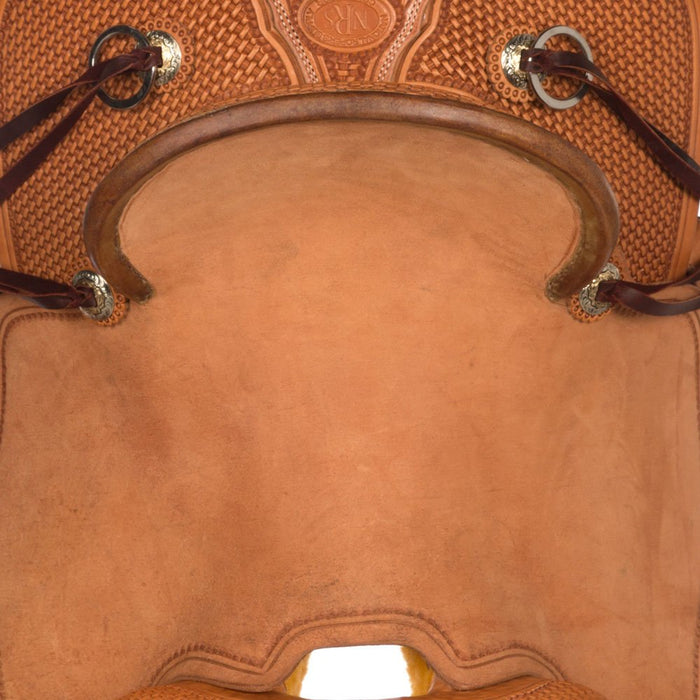 Nrs Competitors Natural 1/2 Breed Basket Stamp Olin Young Ranch Roper Saddle