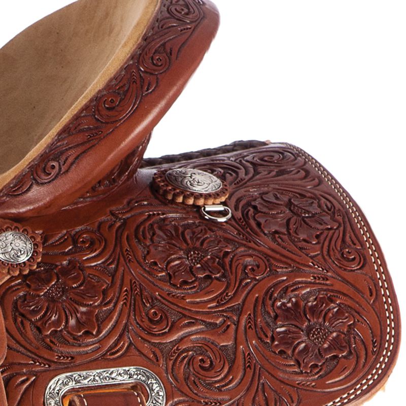 Nrs Competitors Chocolate 1/2 Breed Jay Flower Youth Barrel Saddle