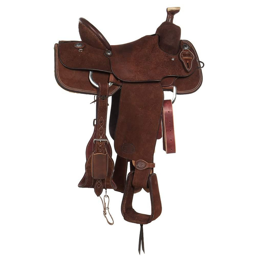 Nrs Competitors Chocolate Roughout Pencil Roll Team Roping Saddle — NRS