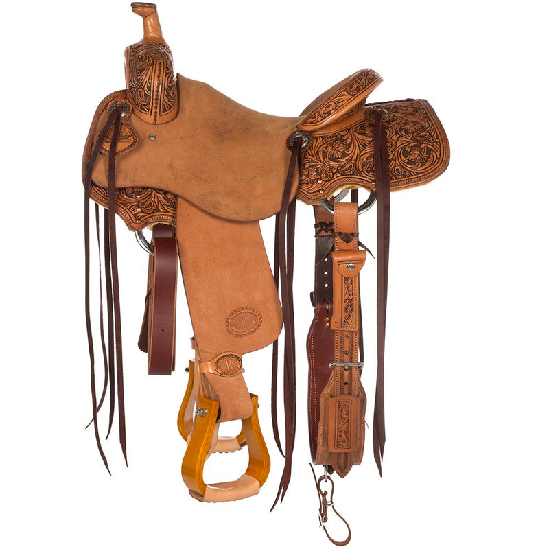 Nrs Competitors Natural Antique 1/2 Breed Mia Flower Ranch Cutter Saddle