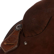 Nrs Competitors Chocolate Roughout Inlaid Grey Bullhide Seat Youth Team Roping Saddle