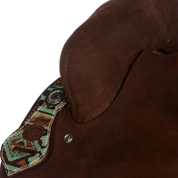 Nrs Competitors Competitor Series Chocolate Roughout Barrel Saddle w/ Turq Accents