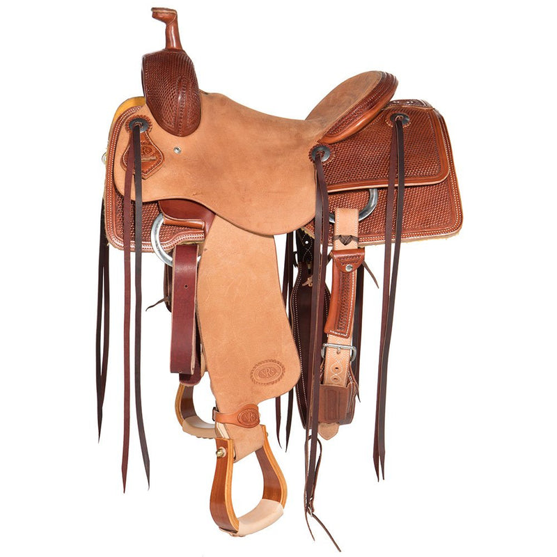 Nrs Competitors Chestnut 1/2 Breed Baby Basket Stamp Ranch Cutter Saddle