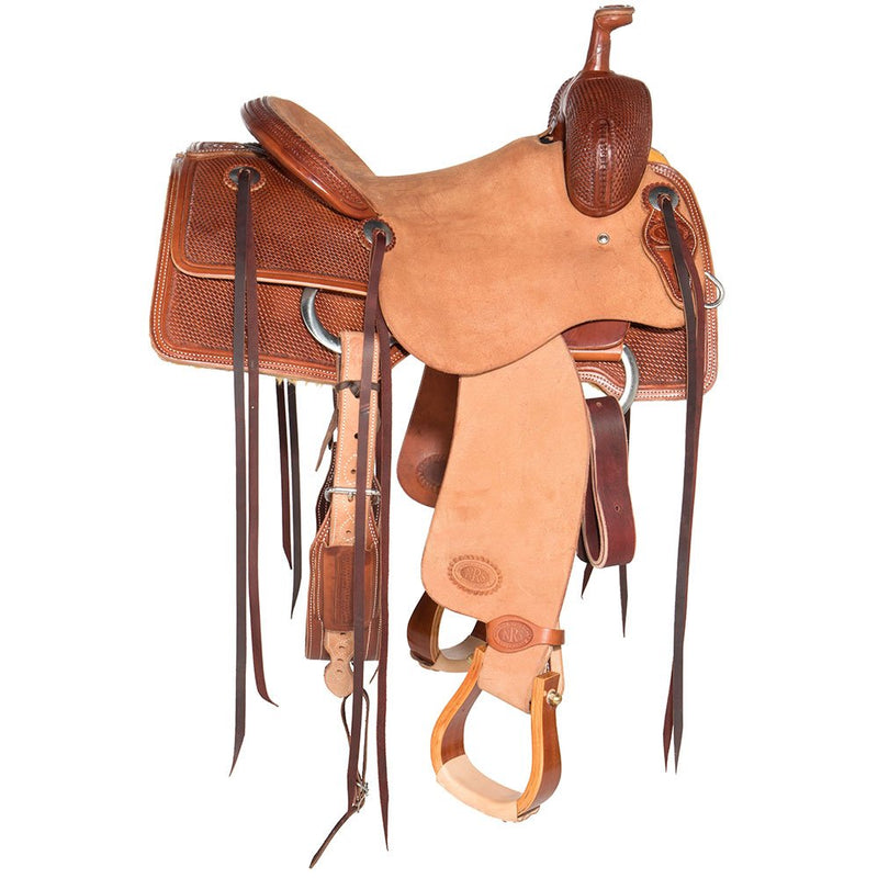 Nrs Competitors Chestnut 1/2 Breed Baby Basket Stamp Ranch Cutter Saddle
