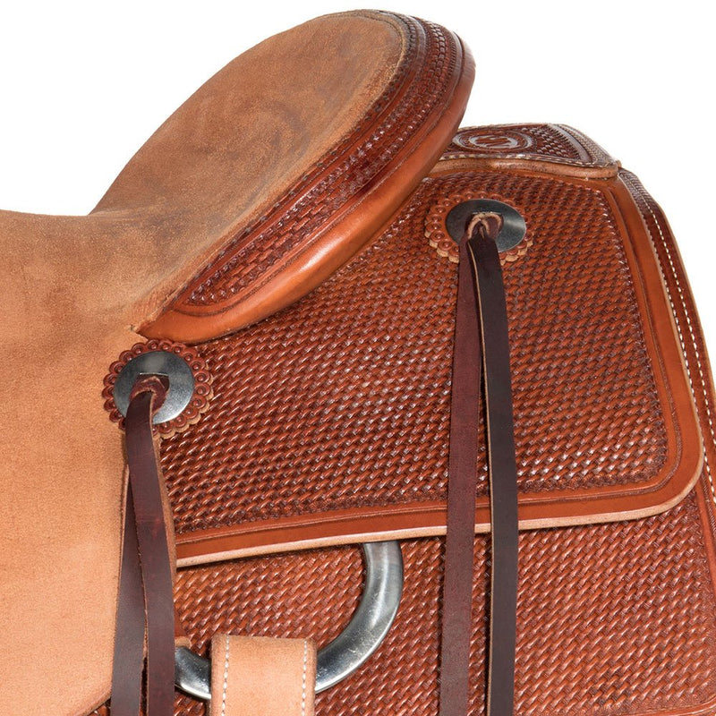 Nrs Competitors Chestnut 1/2 Breed Baby Basket Stamp Ranch Cutter Saddle