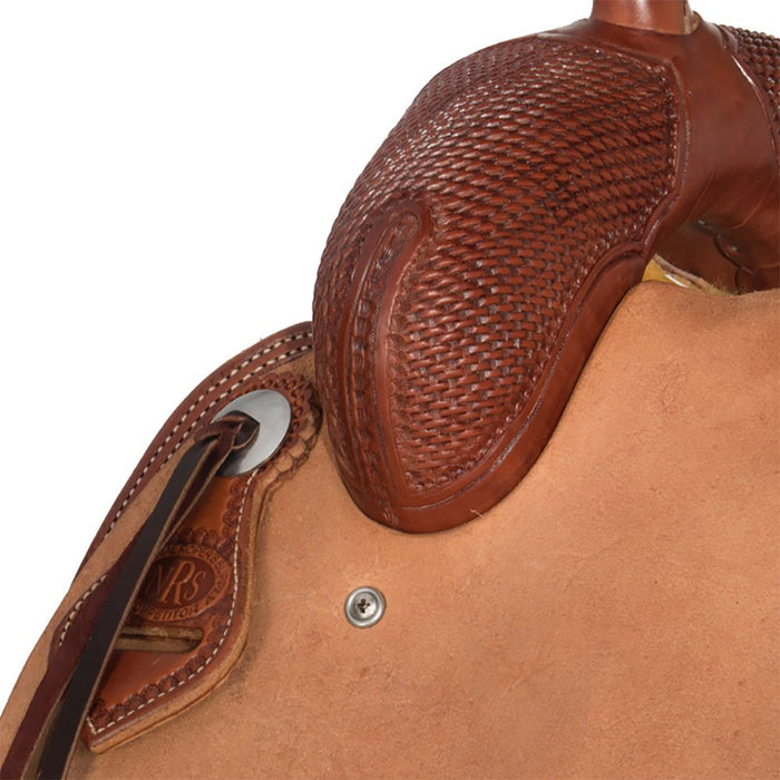 Nrs Competitors Chestnut 1/2 Breed Baby Basket Stamp Ranch Cutter Saddle