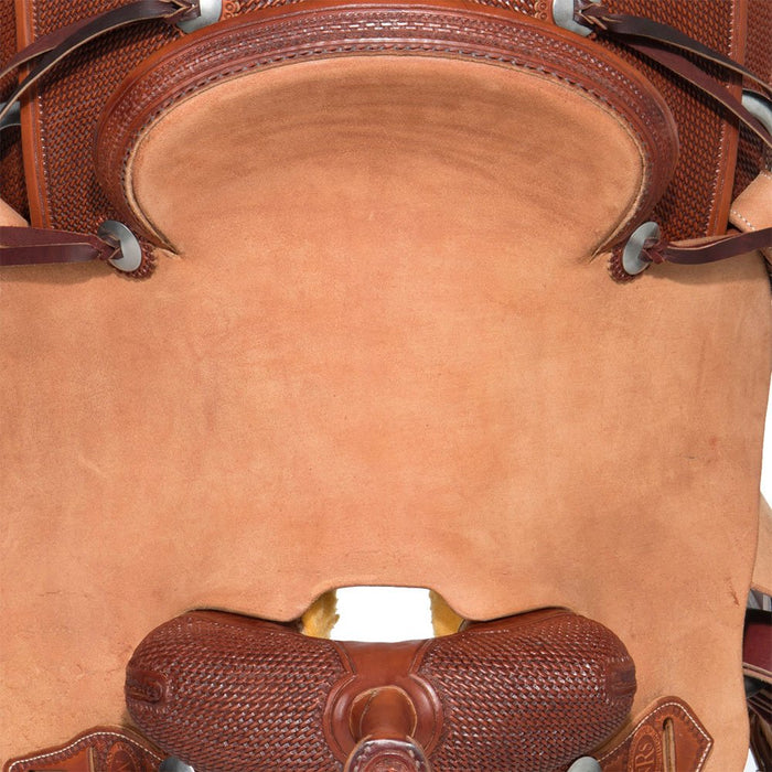 Nrs Competitors Chestnut 1/2 Breed Baby Basket Stamp Ranch Cutter Saddle