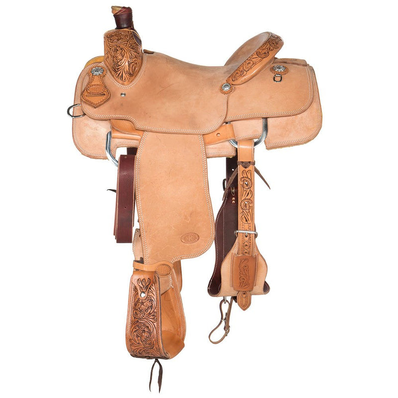 Nrs Competitors Natural Antique 1/8 Breed Mia Flower Calf Roping Saddle