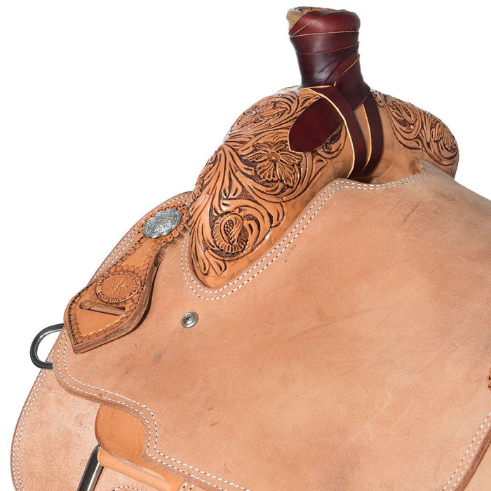 Nrs Competitors Natural Antique 1/8 Breed Mia Flower Calf Roping Saddle