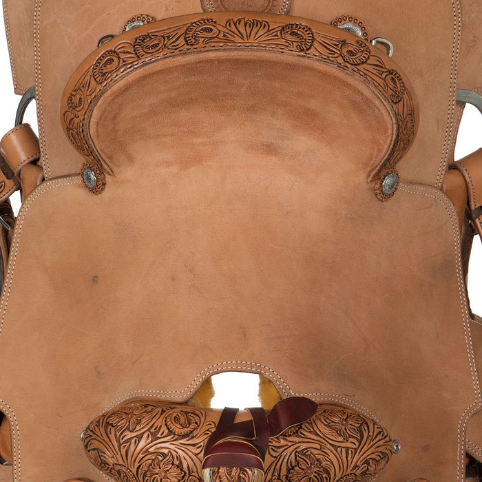 Nrs Competitors Natural Antique 1/8 Breed Mia Flower Calf Roping Saddle