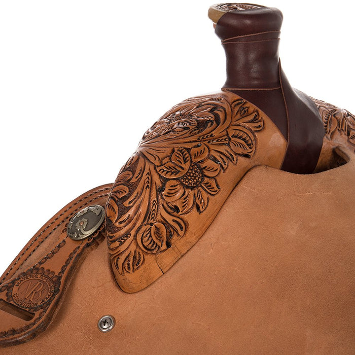 Nrs Competitors Natural Antique 1/2 Breed Caddo Rose Calf Roping Saddle