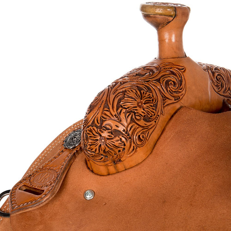 Nrs Competitors Natural Antique 1/4 Breed Wyoming Flower Team Roping Saddle