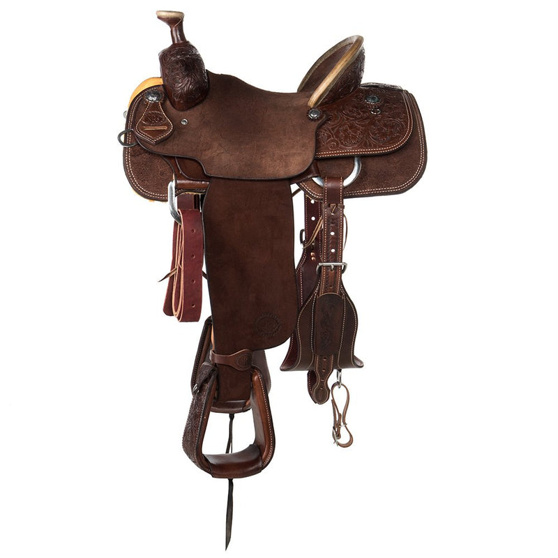 Nrs Competitors Chocolate 1/4 Breed Wyoming Flower Team Roping Saddle