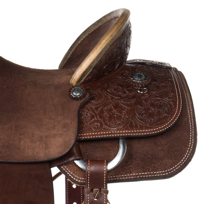 Nrs Competitors Chocolate 1/4 Breed Wyoming Flower Team Roping Saddle