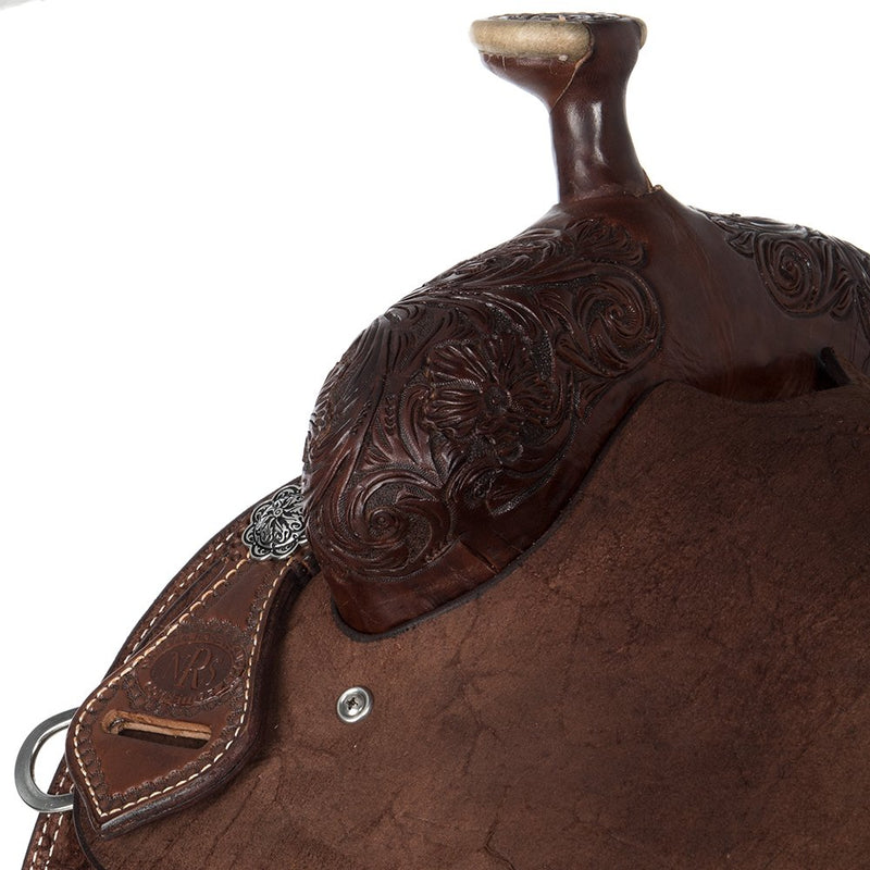 Nrs Competitors Chocolate 1/4 Breed Wyoming Flower Team Roping Saddle