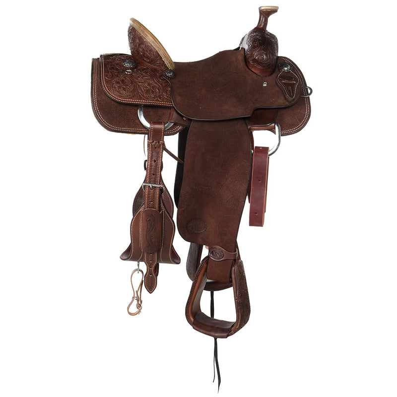 Nrs Competitors Chocolate 1/4 Breed Wyoming Flower Team Roping Saddle