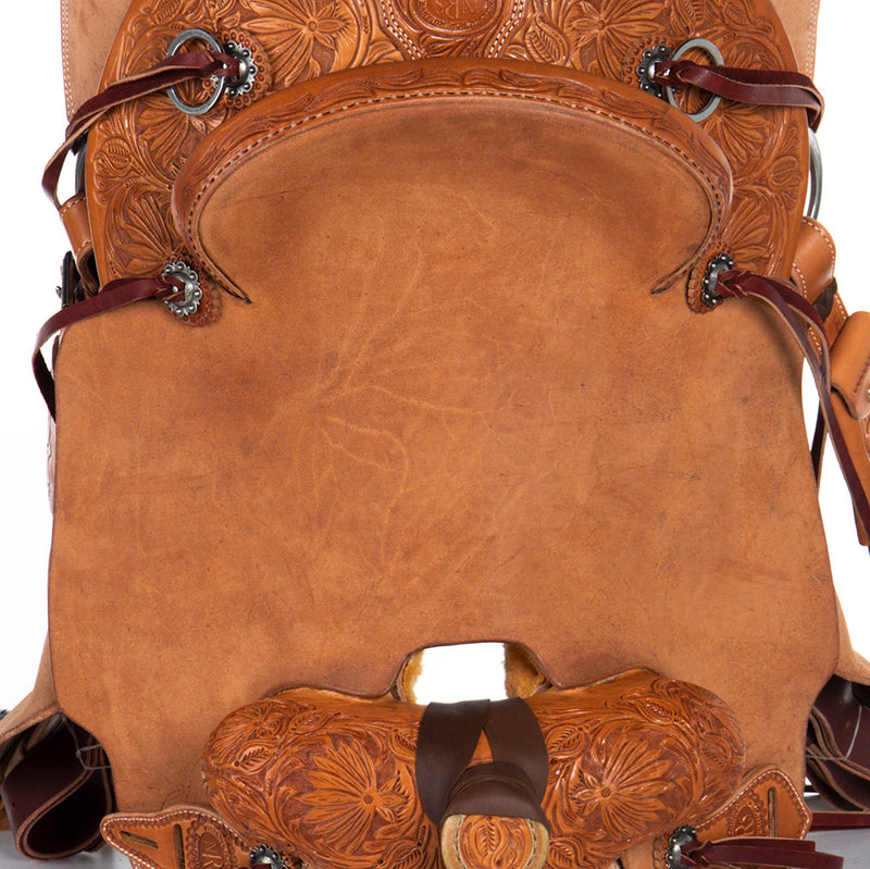 Nrs Competitors Natural 1/4 Breed Poinsettia Will James Low Cantle Ranch Roper Saddle