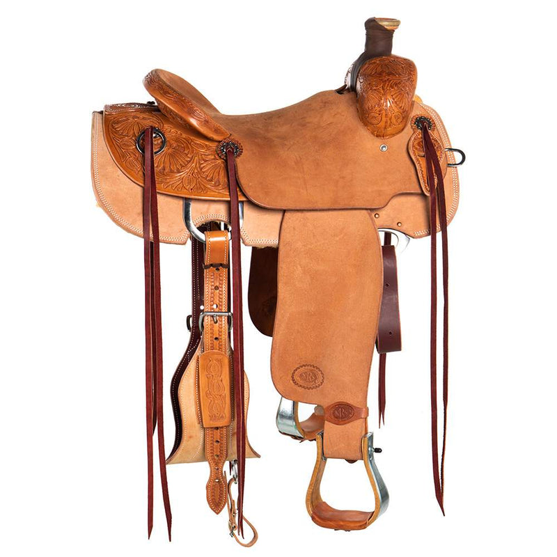 Nrs Competitors Natural 1/4 Breed Poinsettia Will James Low Cantle Ranch Roper Saddle