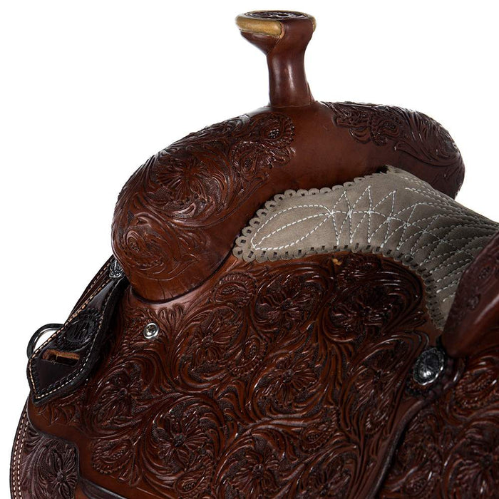 Nrs Competitors Chocolate Full Tooled Mia Flower Team Roping Saddle