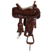 Nrs Competitors Chocolate Full Tooled Mia Flower Team Roping Saddle