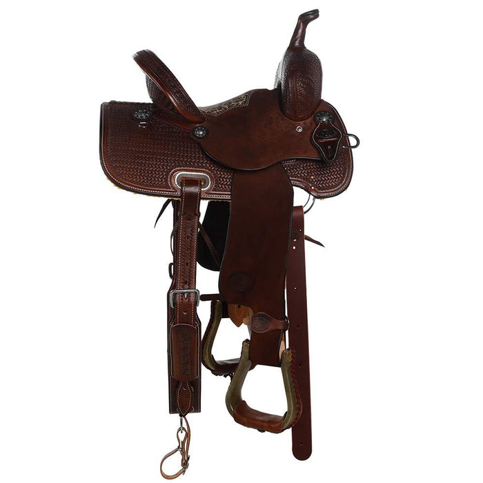 Nrs Competitors Chocolate 1/2 Breed Leopard Seat Youth Barrel Saddle