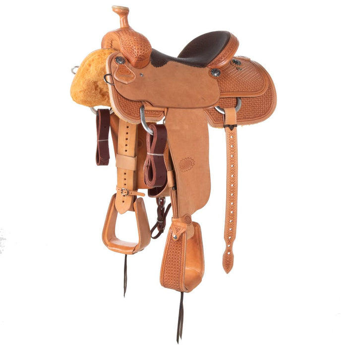 Nrs Competitors NRS 1/2 Breed Natural Windmill with Choc Bulhide Seat Team Roping Saddle