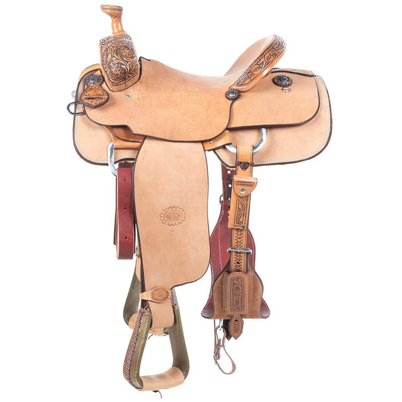 Nrs Competitors Natural Antique 1/8 Breed Galaxy Flower Team Roping Saddle