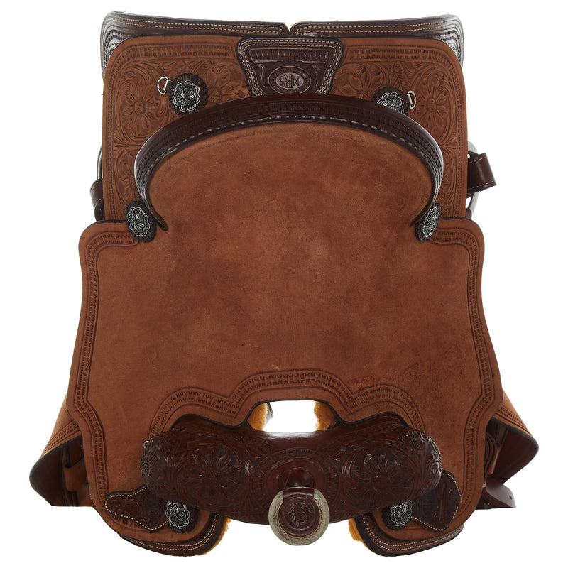 Nrs Competitors Chocolate 1/2 Breed Sunflower Team Roping Saddle