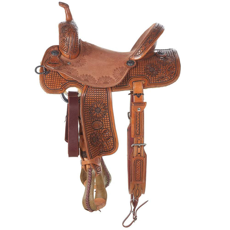 Nrs Competitors Natural Antique 7/8 Breed Spider/Sunflower Combo Barrel Saddle
