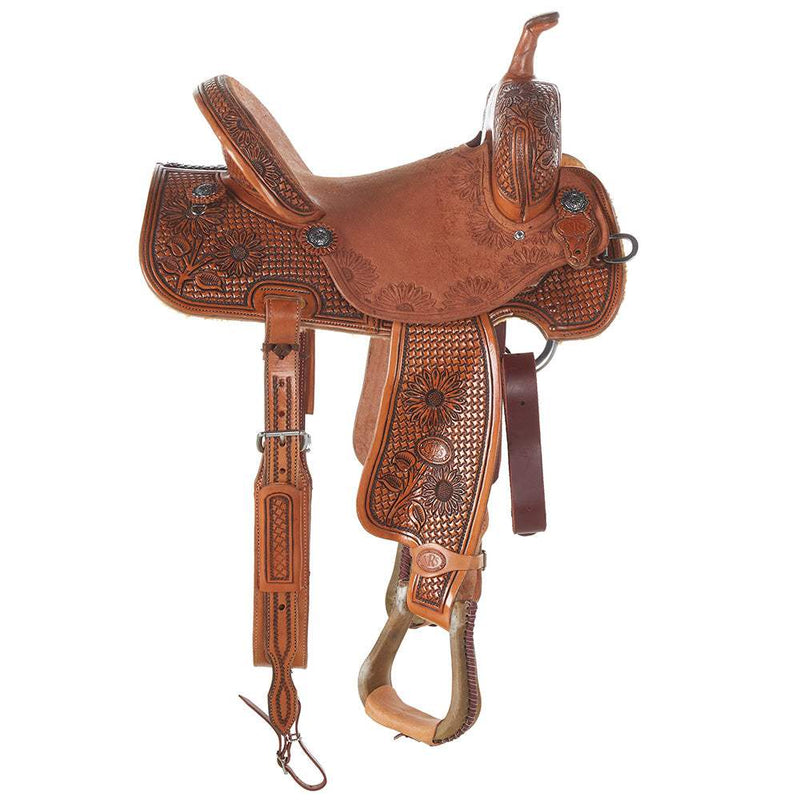 Nrs Competitors Natural Antique 7/8 Breed Spider/Sunflower Combo Barrel Saddle