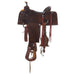 Nrs Competitors Chocolate Roughout Shark Inlaid Seat Team Roping Saddle
