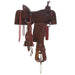 Nrs Competitors Chocolate Roughout Shark Inlaid Seat Team Roping Saddle