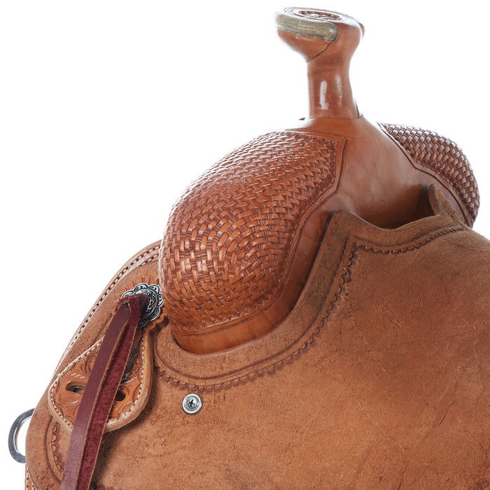Nrs Competitors Natural 1/2 Breed Basket Stamp Youth Team Roping Saddle