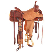 Nrs Competitors Chestnut 1/2 Breed Baby Basket Stamp Ranch Cutter Saddle