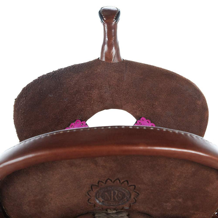 Nrs Competitors Chocolate Roughout Pink Suede 12 1/2 Inch Barrel Saddle