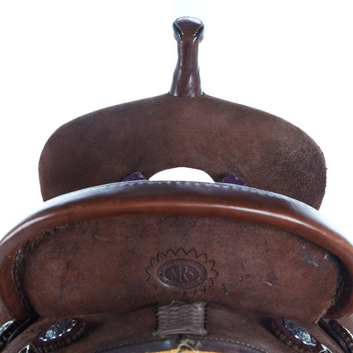 Nrs Competitors Chocolate Roughout Purple Suede 12 1/2 Inch Barrel Saddle