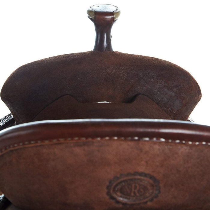 Nrs Competitors Chocolate Roughout Team Roping Saddle with Single Square Skirt