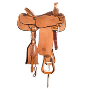 Nrs Competitors Natural Antique 1/8 Breed Combo Tooled Team Roping Saddle